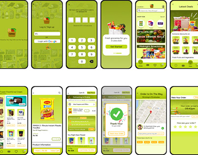 Mobile ui ux design for a food delivery aap