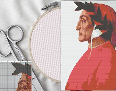 Botticelli - Dante Portrait Embroidery pattern