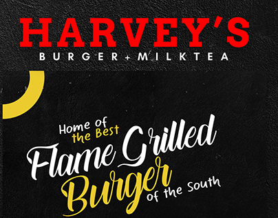 Harvey's Burgers + Milk Tea Menu