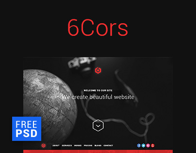 6Cors - One Page Portfolio FREE PSD Template