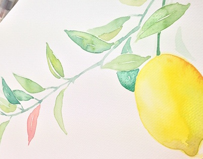 Watercolor lemon 