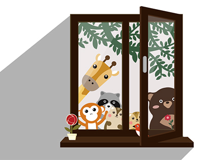 Window view of animal friends:)