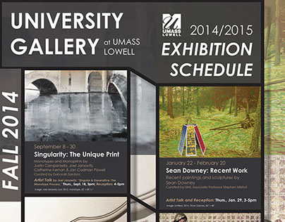 exhibition schedule poster for university gallery