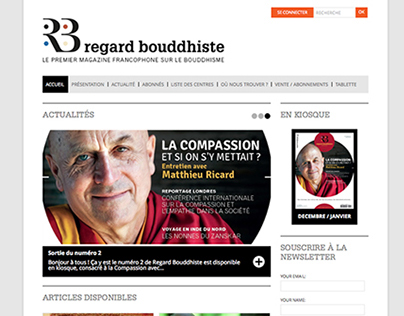 Regard Bouddhiste magazine : webdesign