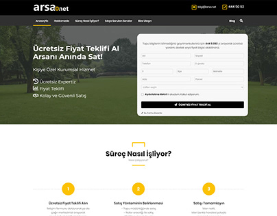 Arsa.net | Web Sitesi Arayüz Tasarımı