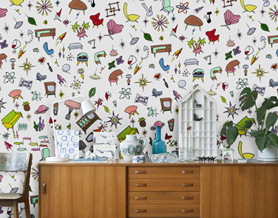 Wallpaper patterndesign by Tina Nejderskog