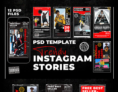 Trendy Instagram Stories (Free PSD)