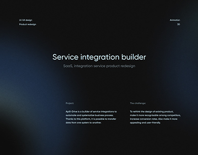 Service integration builder (product redesign)