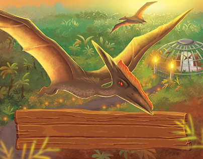 Dinosaur Treasure Hunt game illustrations