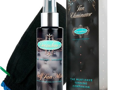 Decadence Tanning Product Packaging