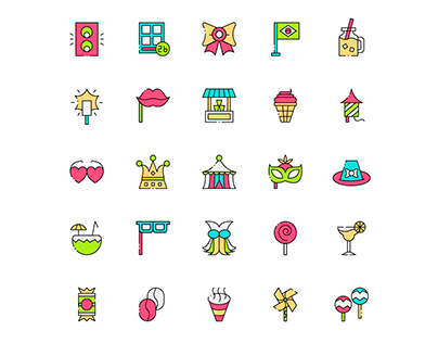 25 Rio Carnival Vector Icons