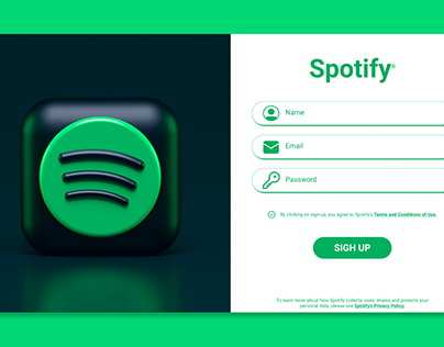Spotify Sign up Page UI Redesign