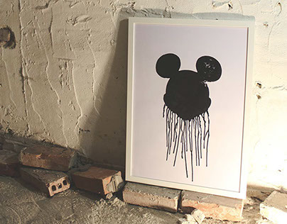 Handmade Acrylic Poster 50x70 cm - Mickey Mouse