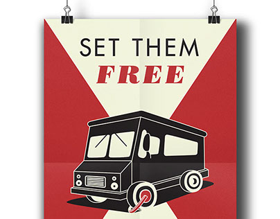 Freedom For Food Trucks, WPA Style Poster