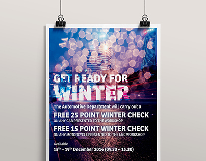 Highbury College Winter Health Check Poster