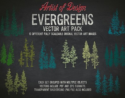Evergreens Vector Art Pack