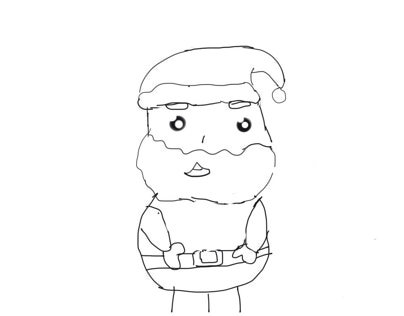 My 9 Yr Old Santa Drawing