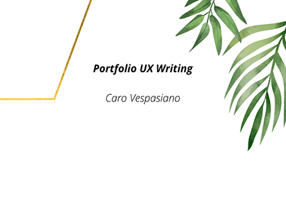 Portfolio UX Writing - Carolina Vespasiano
