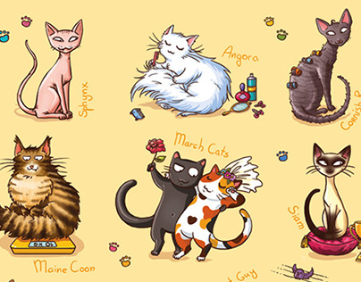 "Cat Breeds" Poster for CatsuTheCat.com