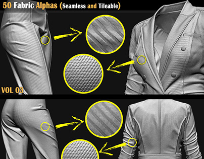 50 Fabric Alphas (Seamless and Tileable)