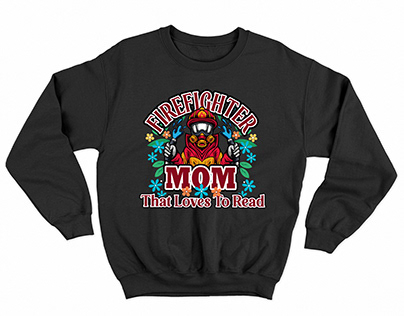 Etsy T-Shirt Design ( Firefighter Mom )