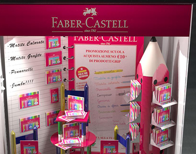 Faber Castell shop window Mondadori Duomo Milano