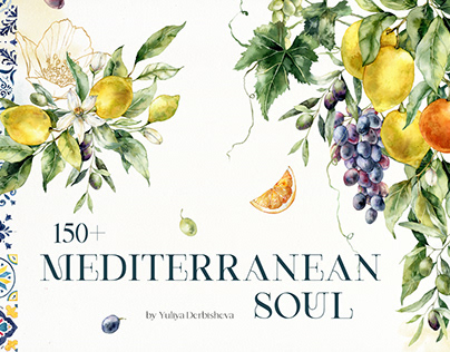MEDITERRANEAN SOUL citrus & tiles watercolor collection