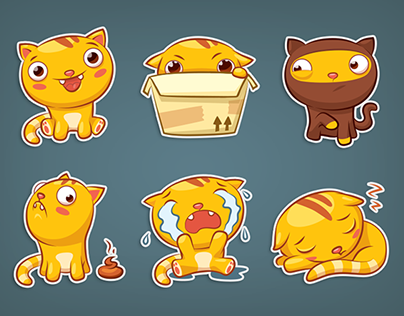 Little Red Cat Stickers