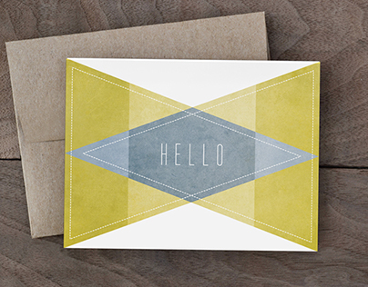 Simple Geometric Hello Card Set