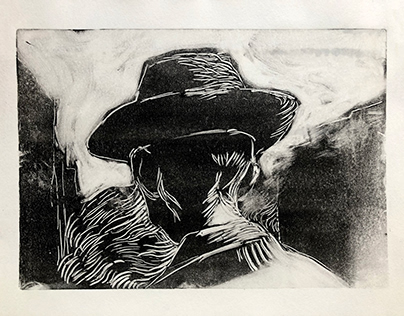 "Hats". Monotype prints