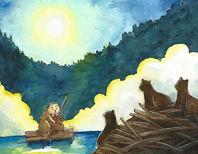 Beaver Pond Illustration