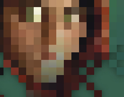 Afghan Girl, Pixelated 