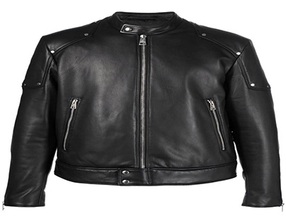 Just Cavalli Zip-up Black Leather Jacket