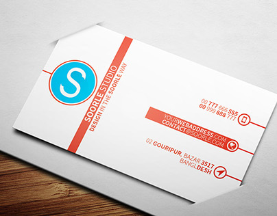 Creative Clean Red Business Card