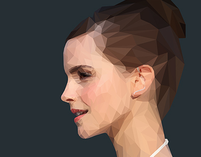 Emma Watson Low Poly Portrait