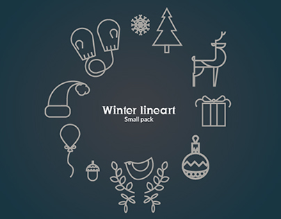 Winter line icons