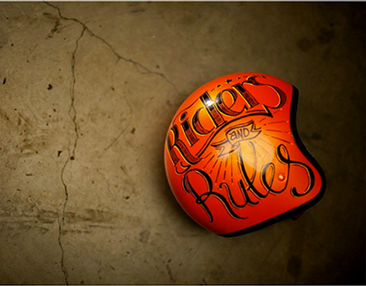 Riders and Rules Helmet Lettering