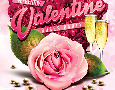 Valentine Roses Party Flyer
