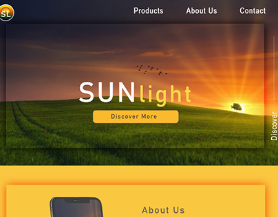 AdobeXD UI Website Design; Sunlight