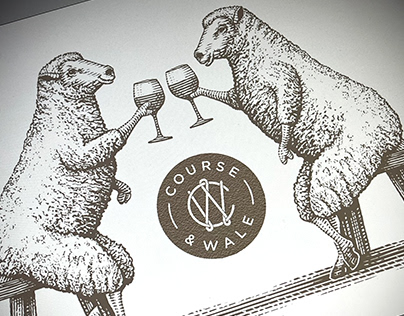 Course & Wale Wine Label Illustrated by Steven Noble