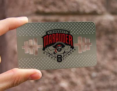Crossfit Stainless Steel Business Cards