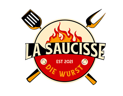Foodrack la saucisse logo design