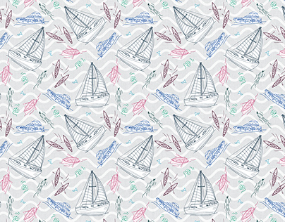 Sail the Sea - Illustrations + Seamless Pattern Design