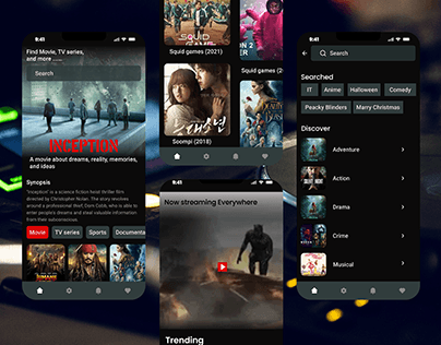 Movie Streaming media app UI