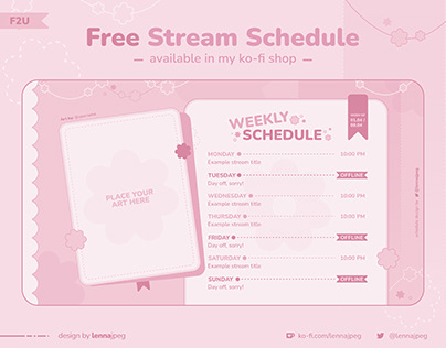 FREE | Cute Stream Schedule | F2U