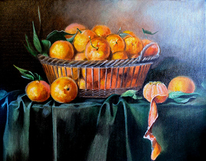 Project thumbnail - Tangerines. Original Oil Painting on Canvas