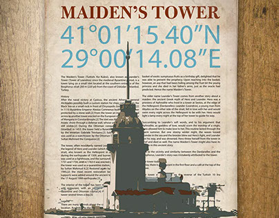 Coordinates of Historical Maiden's Tower Poster Design