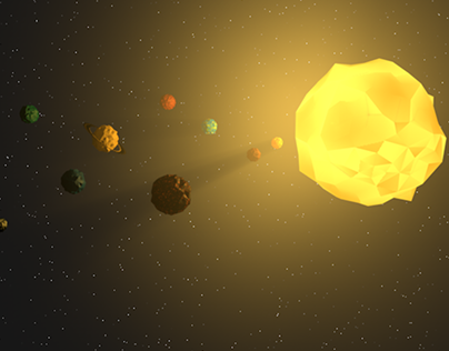 Low poly solar system planets