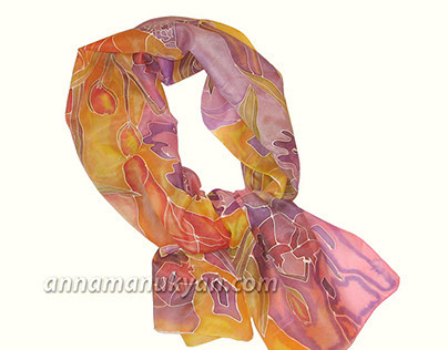 Silk batik scarf 0004