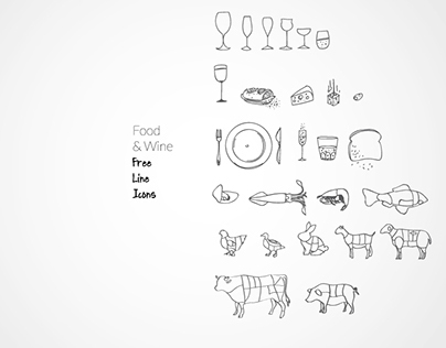 Free Food&Wine Line Icon Set